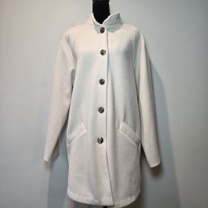 Blair Fleece Jacket Vintage Button Up Trench Coat Women's Large